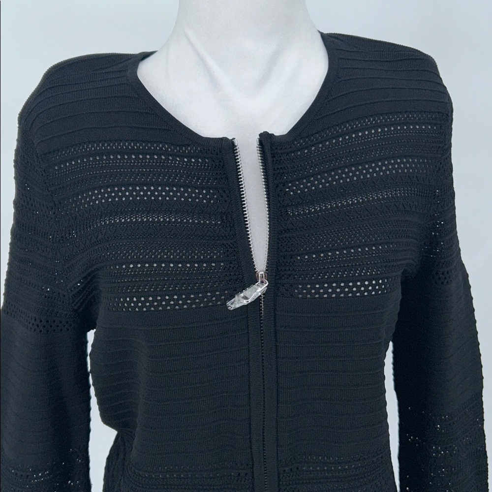 Ralph Lauren  Women  Cardigan Sweater Full Zip Size Large Black Long Sleeve - Picture 3 of 11